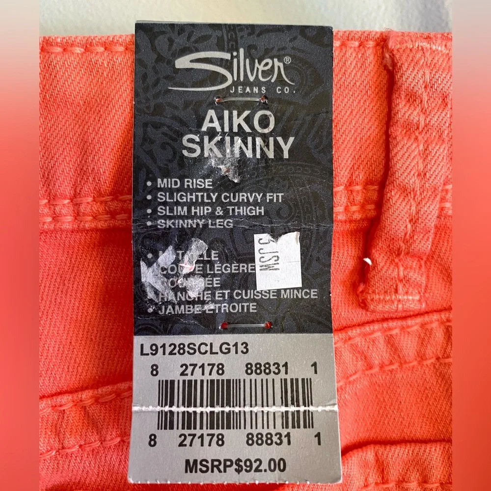 New Silver Jeans Co Aiko skinny orange/red ombré - Picture 6 of 6